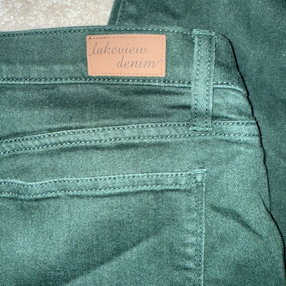 Lakeview Denim Jeans/Jeggings - Forrest Green, Size 33 - Picture 2 of 6